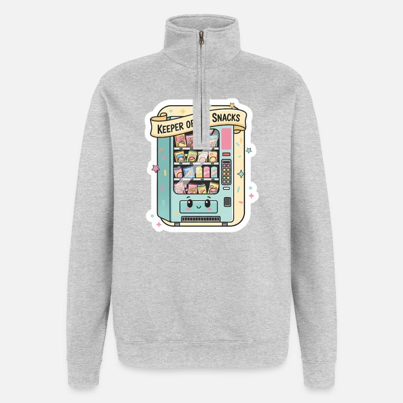 Gardien des Vendeurs de Snacks - Sweat à zip 1/4 - gris chiné