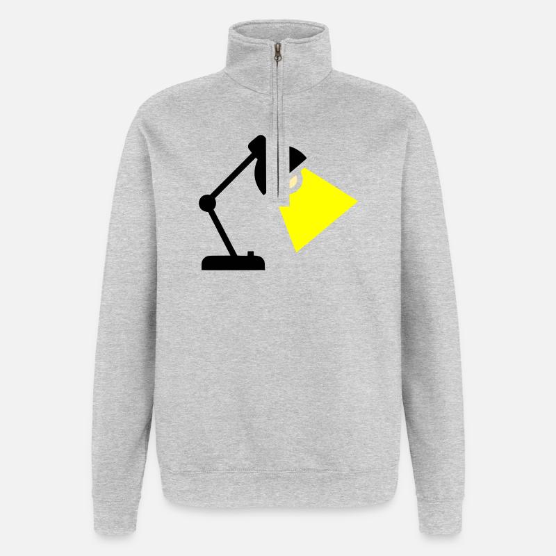 Idée de lampe de bureau - Sweat à zip 1/4 - gris chiné