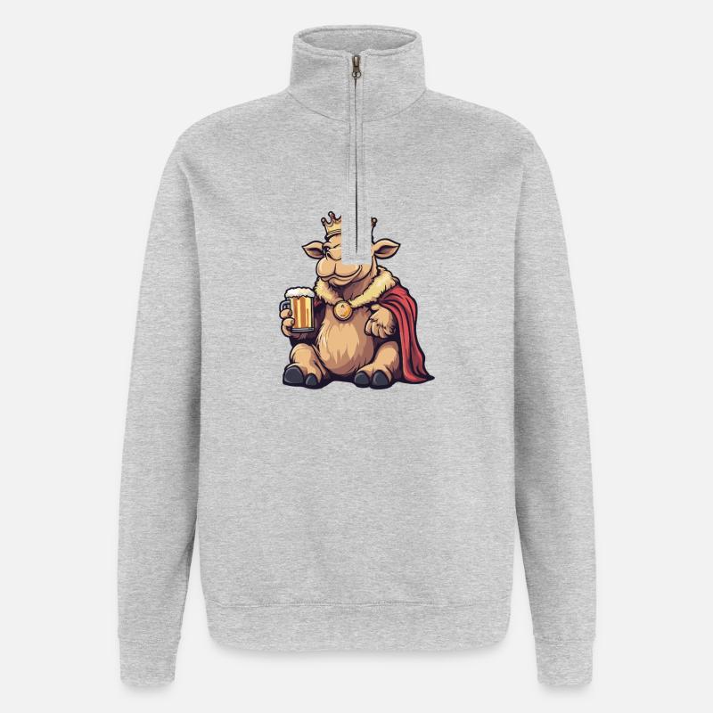 Kamel Bier König - Quarter-Zip-Sweatshirt - Grau meliert