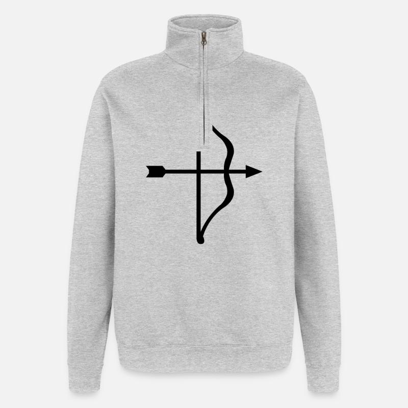 Arc et flèches - Sweat à zip 1/4 - gris chiné