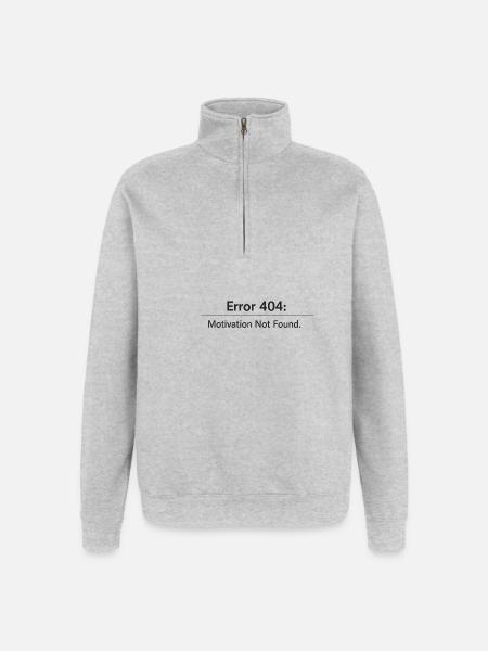 404 Motivation Not Found | Minimal Shirt - Quarter-Zip Sweatshirt - heather grey