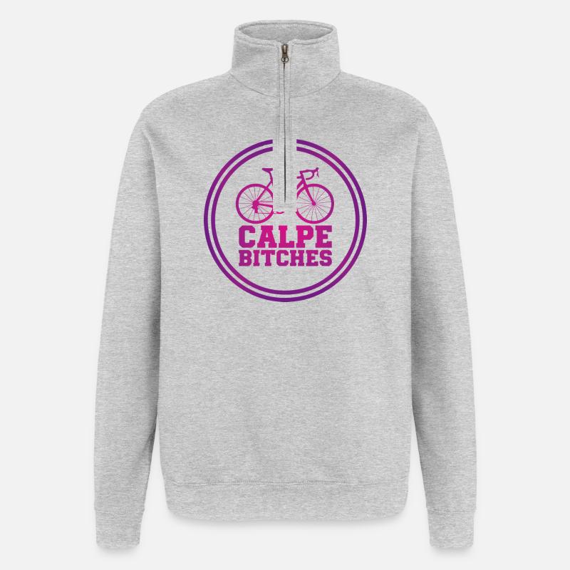 Emblème de cyclisme Calpe Bitches - Sweat à zip 1/4 - gris chiné