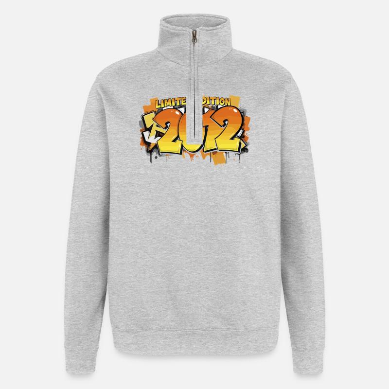 Édition limitée 2012 Graffiti - Sweat à zip 1/4 - gris chiné