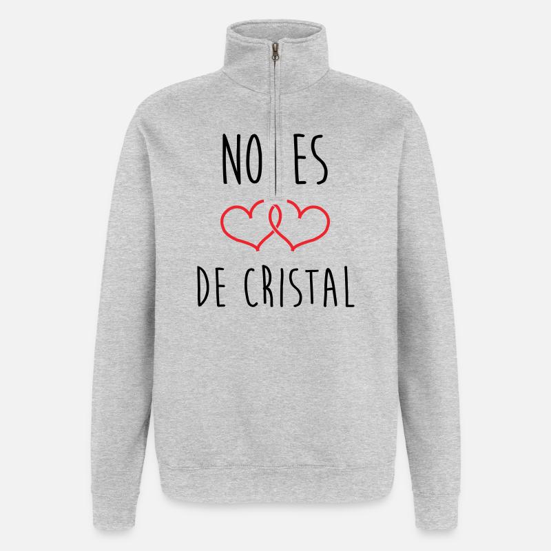Crystal Wedding 15 Jahre Ehe - Quarter-Zip-Sweatshirt - Grau meliert