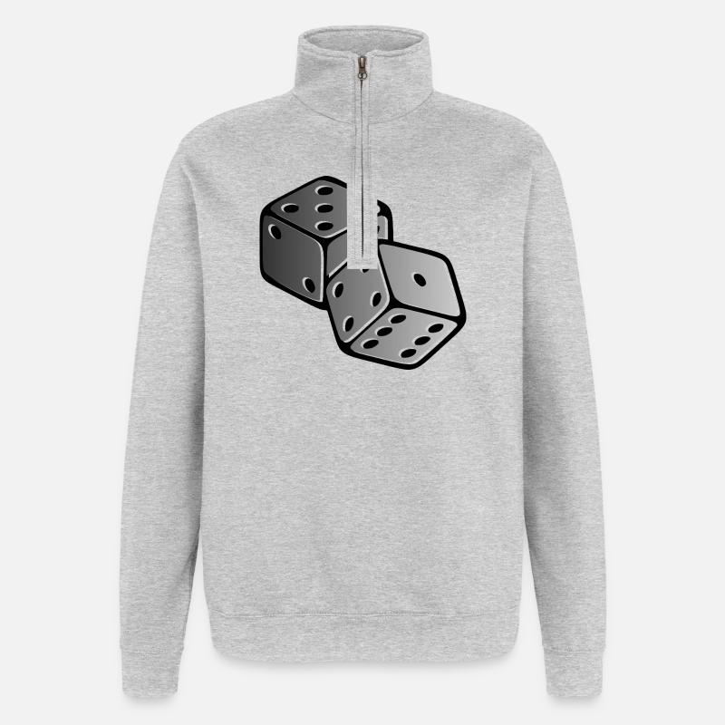 Würfel - Quarter-Zip-Sweatshirt - Grau meliert