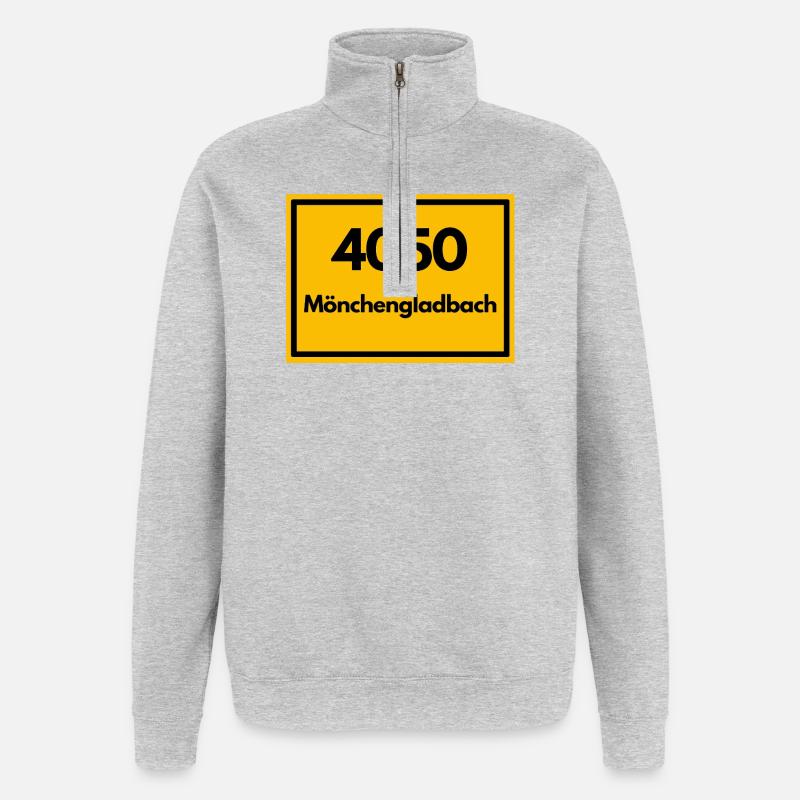 OLD POSTCODE POSTCODE 4050 MÖNCHENGLADBACH FUSSBAL - Quarter-Zip Sweatshirt - heather grey