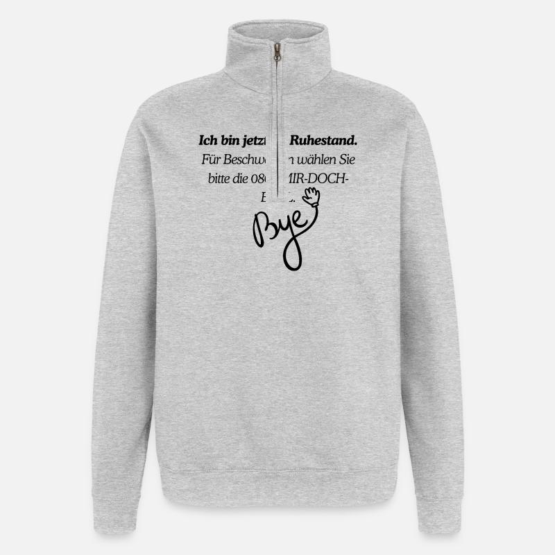 Ruhestand Design - Quarter-Zip-Sweatshirt - Grau meliert