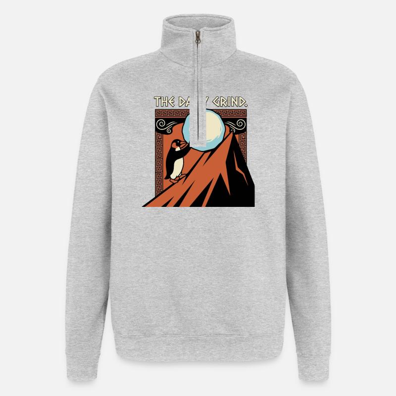 La routine quotidienne - Sweat à zip 1/4 - gris chiné