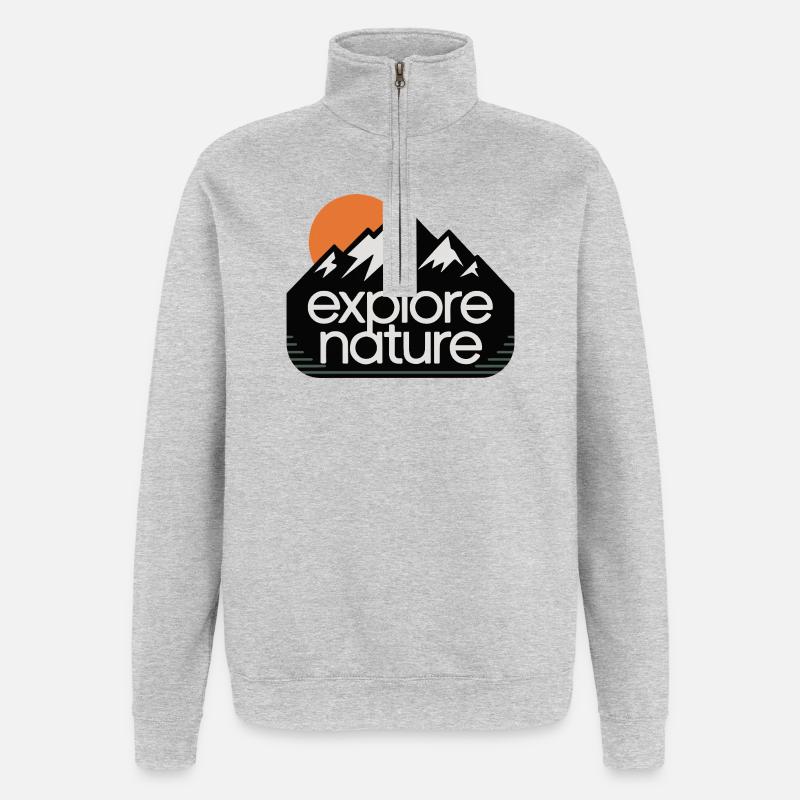 Explore Nature Mountains Sunset - Quarter-Zip Sweatshirt - heather grey