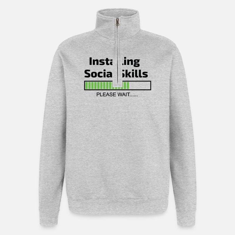 computer installing social skills programmer - Quarter-Zip Sweatshirt - heather grey