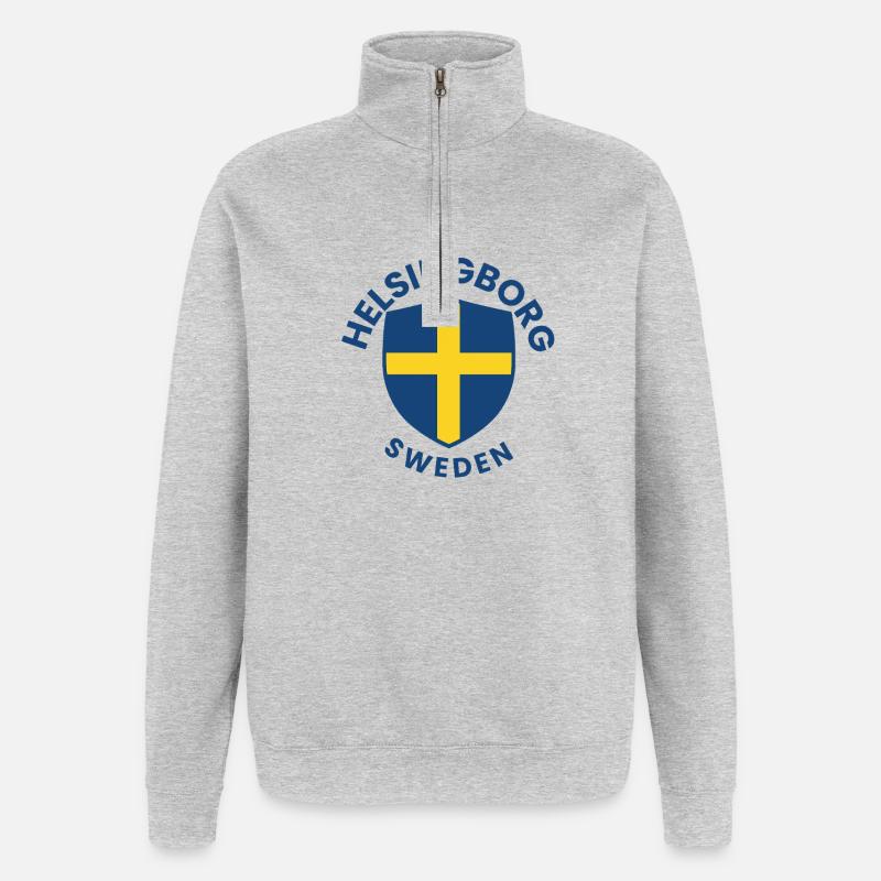 Blason de l’écu de Helsingborg - Sweat à zip 1/4 - gris chiné