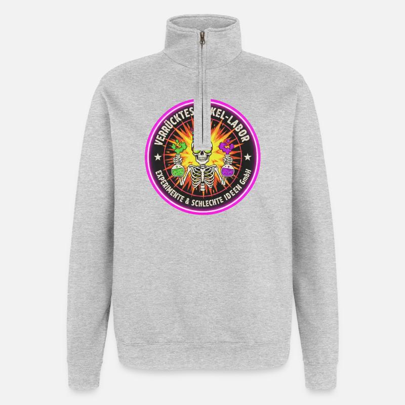 Crazy Uncle Lab - Experiments & Ideas - Quarter-Zip Sweatshirt - heather grey