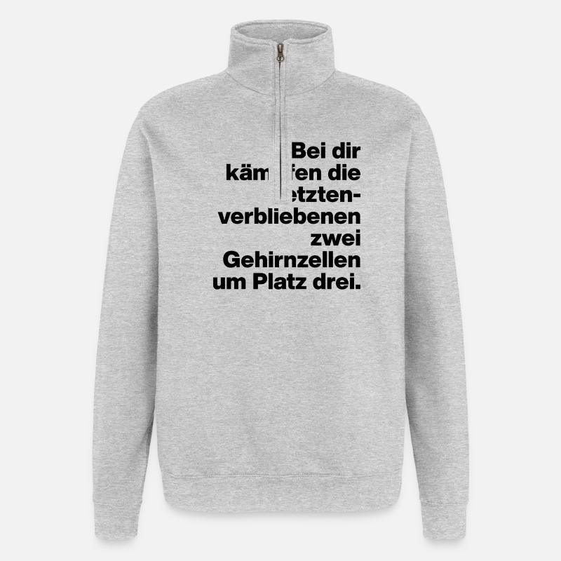 CASSE-TÊTES, SARCASME, DISPUTE MALICIEUSE AVEC TOI - Sweat à zip 1/4 - gris chiné