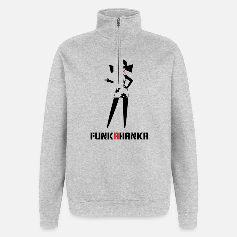 FUNK A HANKA - Sweat à zip 1/4 - gris chiné
