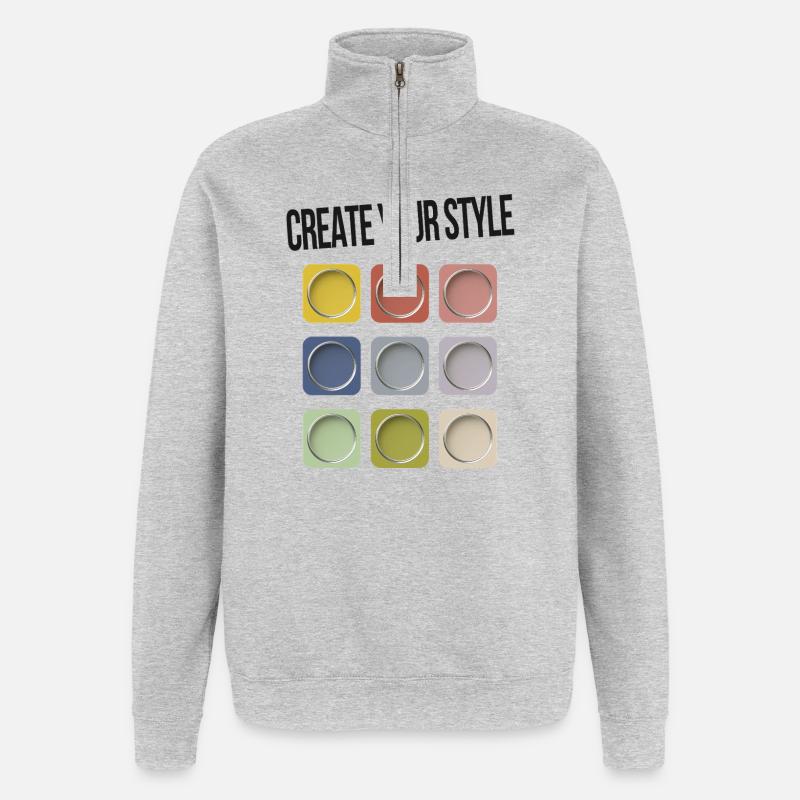 Create Your Style – Modern Statement - Quarter-Zip Sweatshirt - heather grey