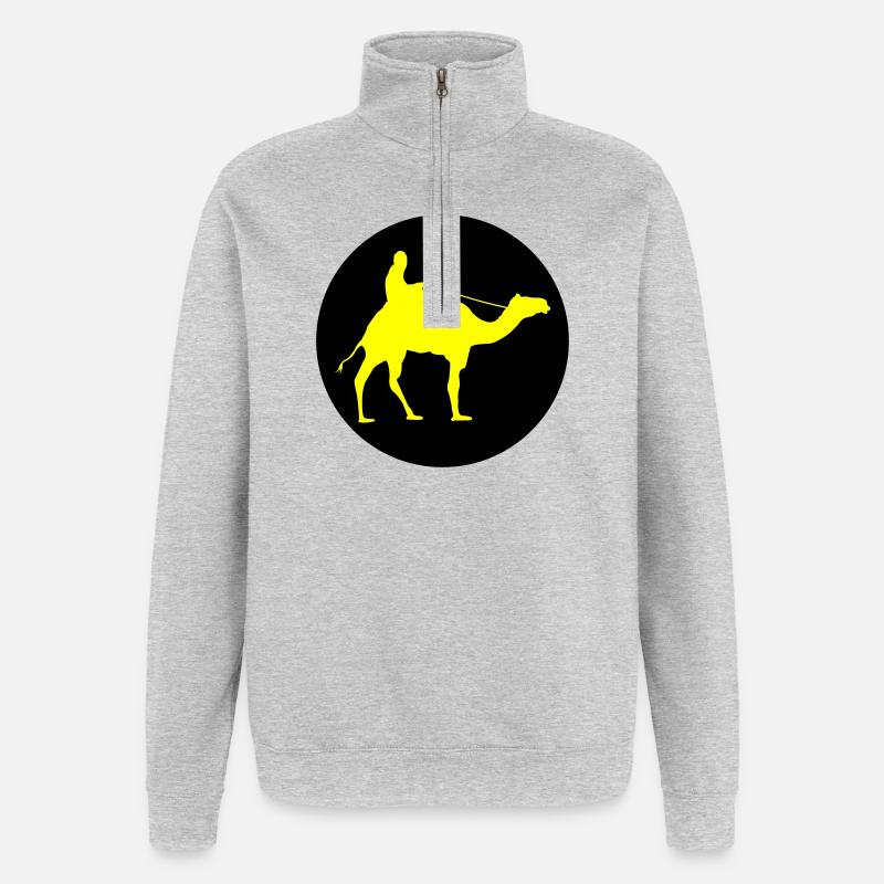 camel_ride_02 - Sweat à zip 1/4 - gris chiné