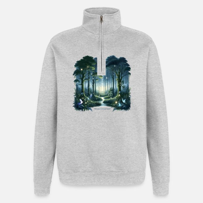 Natteskovens Glød Fe-sti - Sweatshirt med 1/4 lynlås - grå meleret