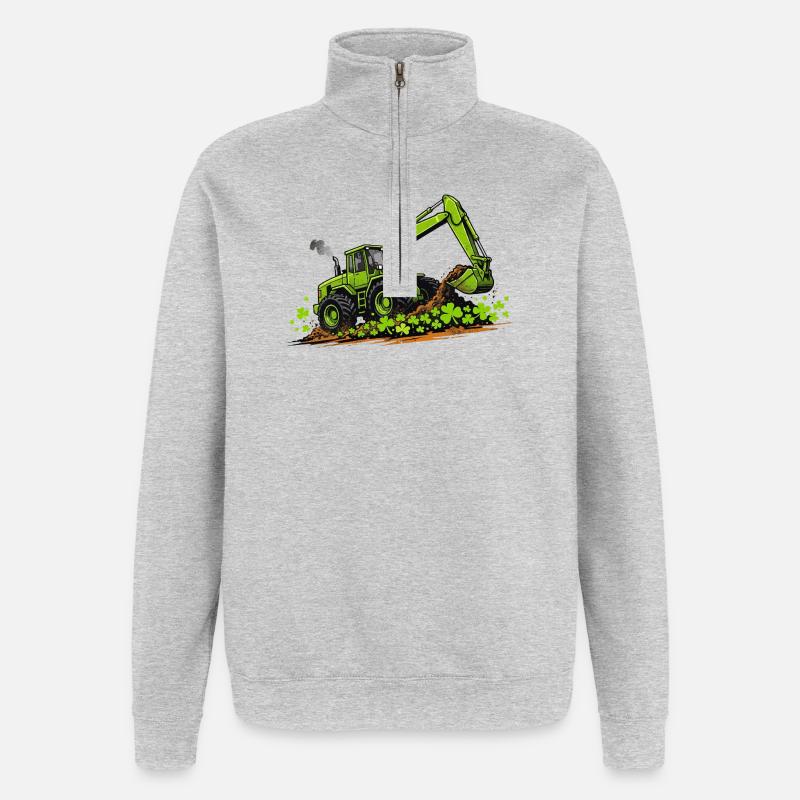 St. Patricks Day Bagger-Konstruktion - Quarter-Zip-Sweatshirt - Grau meliert