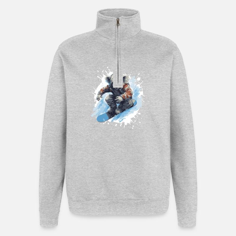 Koala Snowboard - Sweat à zip 1/4 - gris chiné