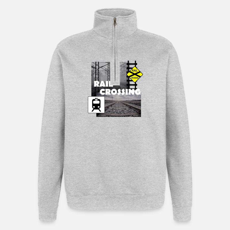 PASSAGE À NIVEAU - Sweat à zip 1/4 - gris chiné