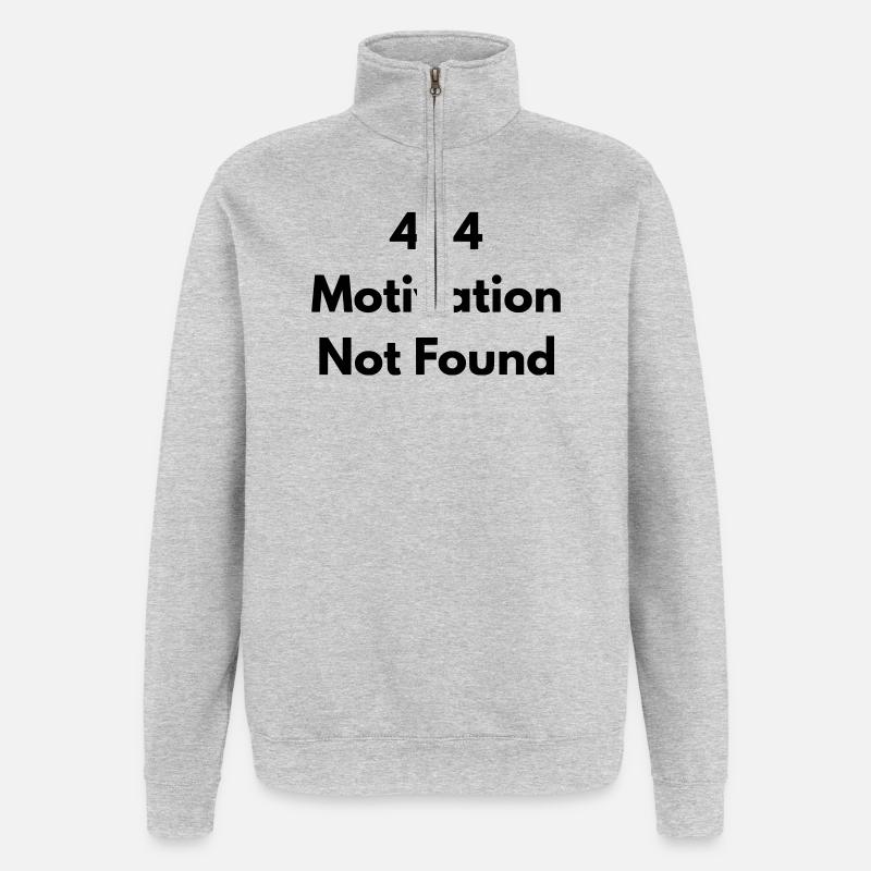 404 motivation not found - Sweat à zip 1/4 - gris chiné