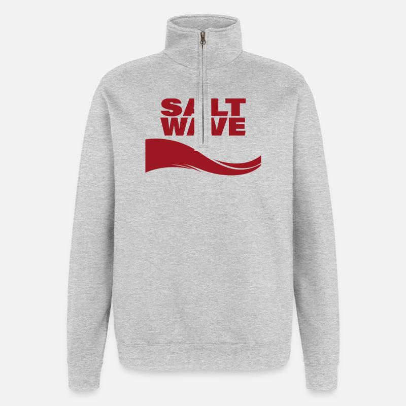 SALT WAVE - Quarter-Zip-Sweatshirt - Grau meliert