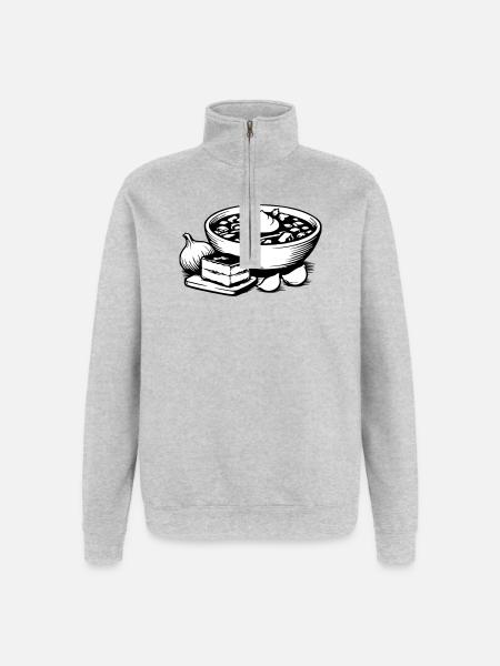 Borsch - Quarter-Zip-Sweatshirt - Grau meliert
