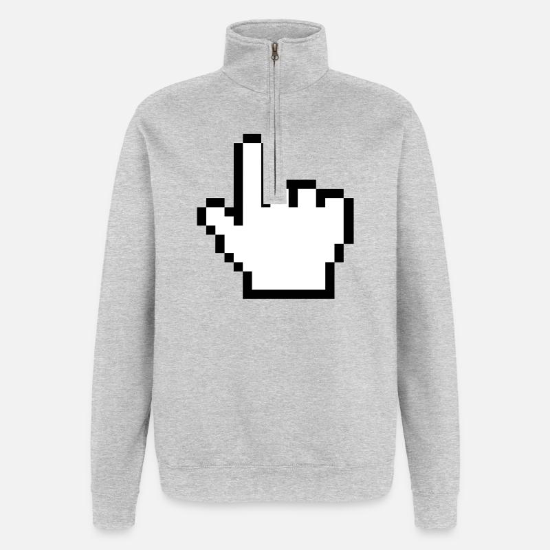 Main de souris originale - Sweat à zip 1/4 - gris chiné