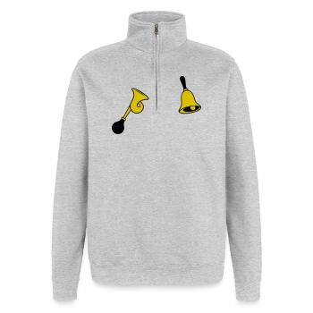 Glocke & Hupe - Quarter-Zip-Sweatshirt - Grau meliert - Vorne - AI Model Female 172 light (172cm) & AI Model Male 178 dark (178cm)