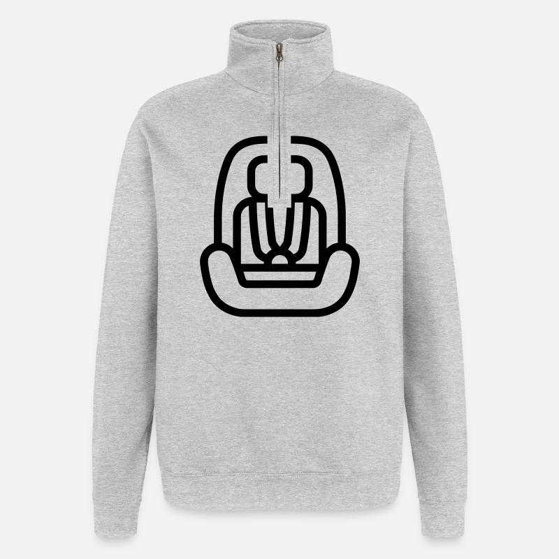 siège auto bébé - Sweat à zip 1/4 - gris chiné