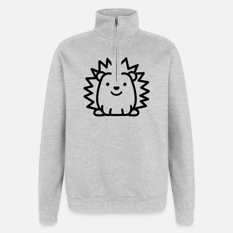 Igel - Quarter-Zip-Sweatshirt - Grau meliert
