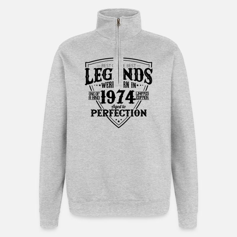 1974 52-jähriges Jubiläumsgeschenk – Legends - Quarter-Zip-Sweatshirt - Grau meliert
