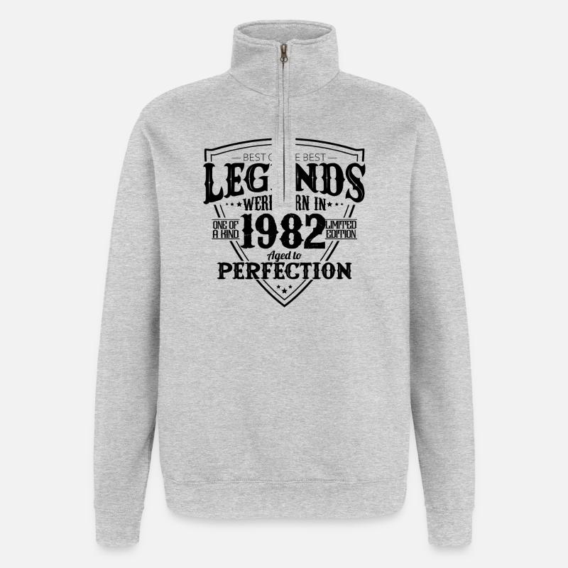44-jähriges Jubiläumsgeschenk 1982 – Legends - Quarter-Zip-Sweatshirt - Grau meliert