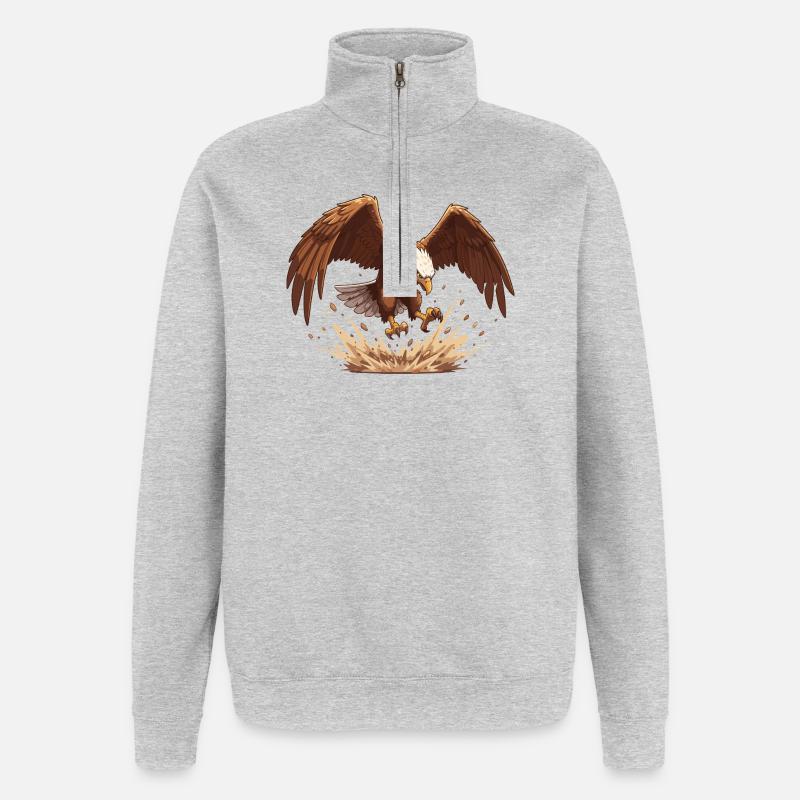 Eagle in the fall - Quarter-Zip Sweatshirt - heather grey