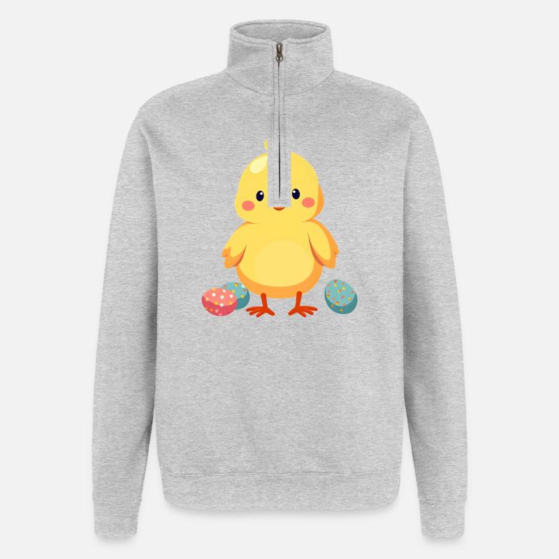 Chicks at Easter - Quarter-Zip Sweatshirt - heather grey
