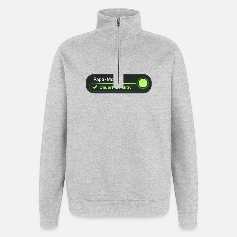 Dad mode permanently active - Quarter-Zip Sweatshirt - heather grey