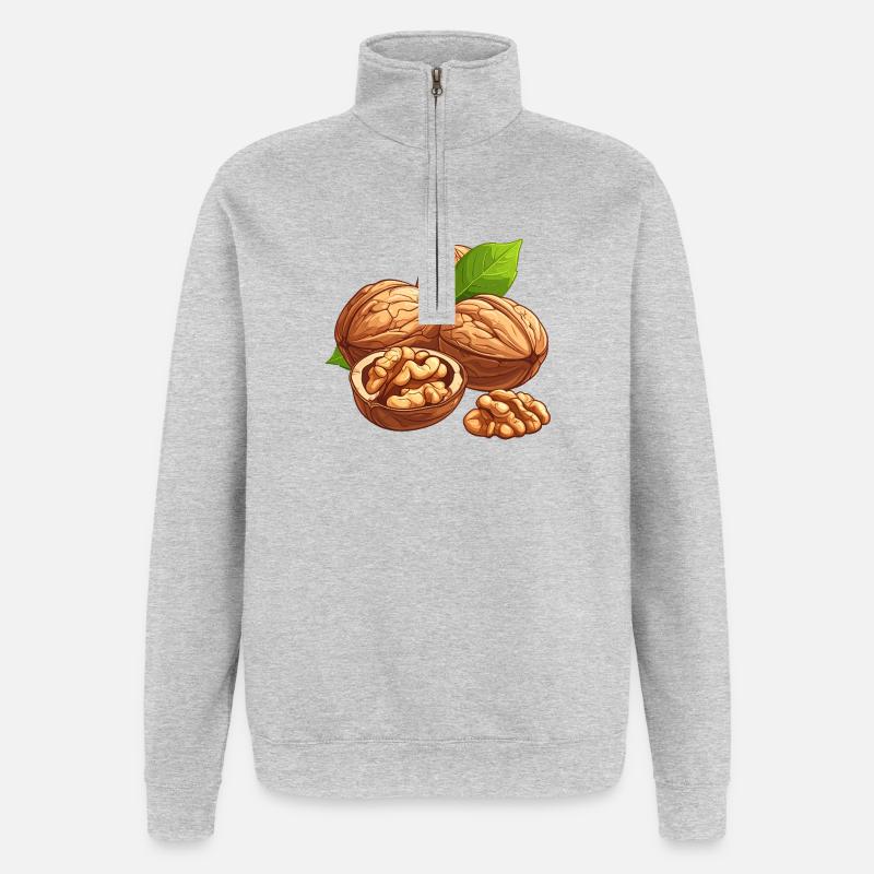 walnuts - Quarter-Zip Sweatshirt - heather grey