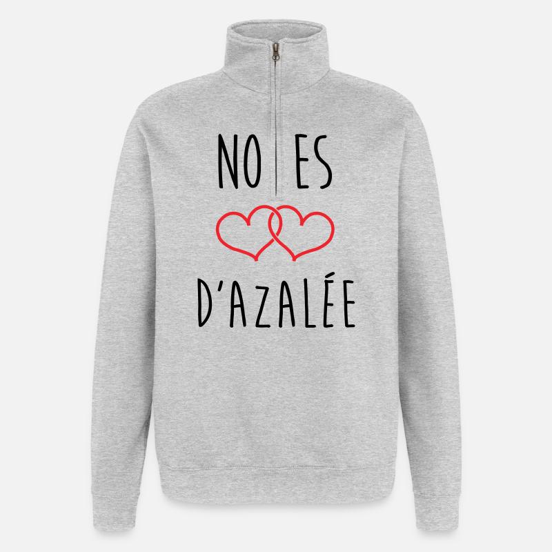 Azaleas Hochzeit 57 Jahre Ehe - Quarter-Zip-Sweatshirt - Grau meliert