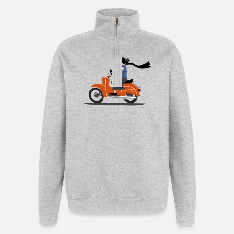 SERBSKA HOLCA CYCLOMOTEUR - Sweat à zip 1/4 - gris chiné