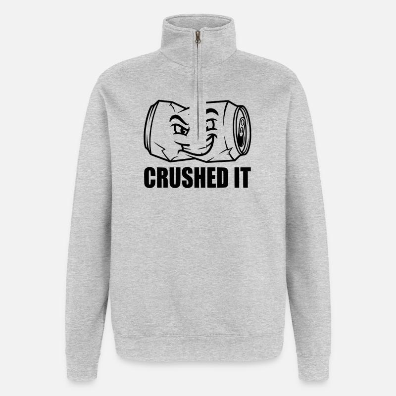 Écrasé - Grill à graffiti - Sweat à zip 1/4 - gris chiné