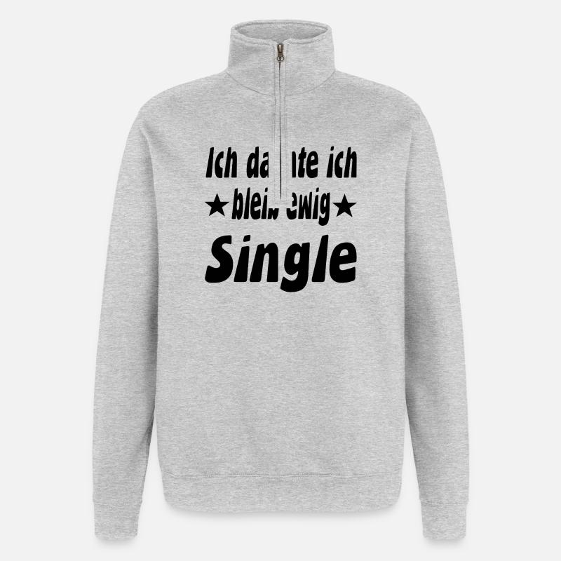 Single - Quarter-Zip-Sweatshirt - Grau meliert