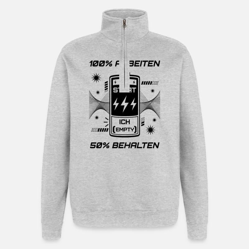 100% Work 50% Keep - Quarter-Zip Sweatshirt - heather grey