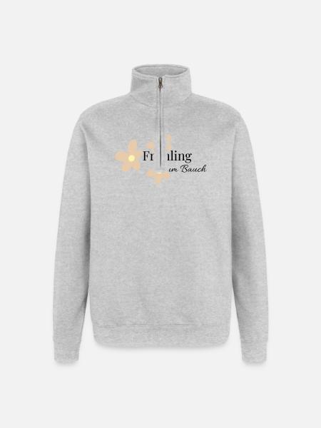 Spring in the belly - Quarter-Zip Sweatshirt - heather grey