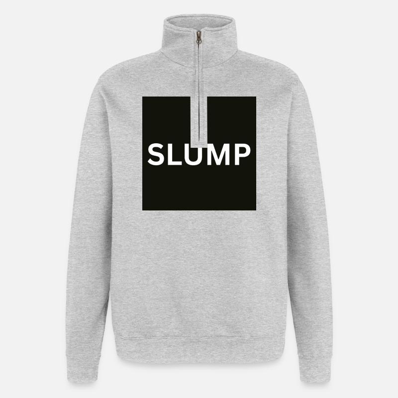 Slump Bold Text on Black - Quarter-Zip Sweatshirt - heather grey