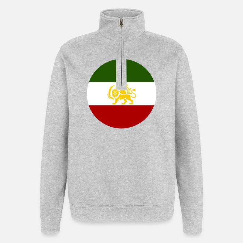 Iran libre - Sweat à zip 1/4 - gris chiné