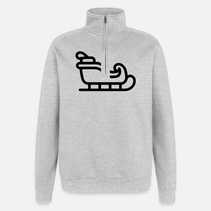 Santa's Schlitten - Quarter-Zip-Sweatshirt - Grau meliert