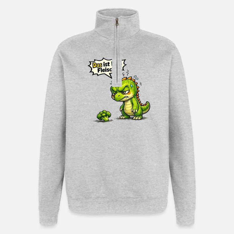 Lustiger Spruch Outfit Statement Motiv - Quarter-Zip-Sweatshirt - Grau meliert