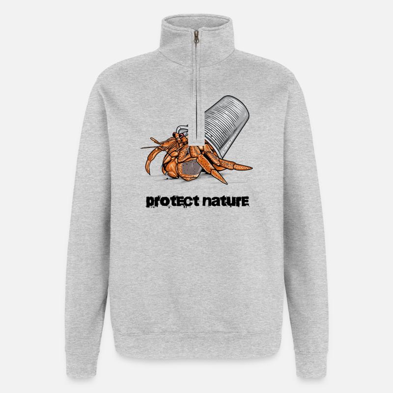 Hermit Crab Garbage - Quarter-Zip Sweatshirt - heather grey