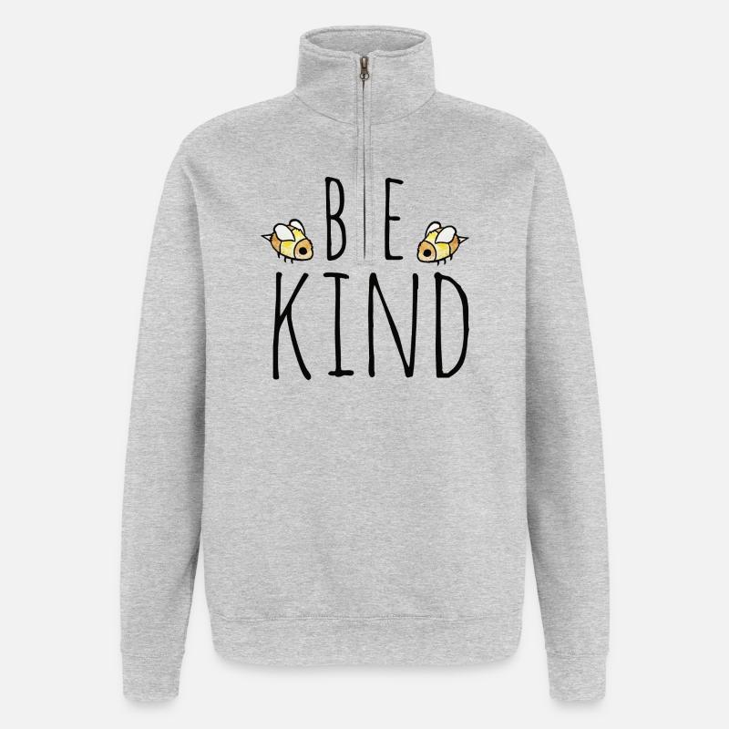 Bee Kind Typography - Quarter-Zip Sweatshirt - heather grey