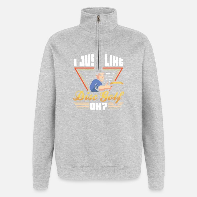 Disc Golf Gifts Disc Golf - Quarter-Zip Sweatshirt - heather grey